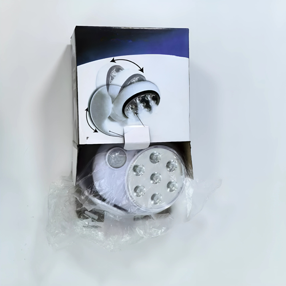 SecuBeam | Draadloze LED-bewegingslamp voor buiten – Weerbestendige beveiligingslamp voor veiligheid thuis