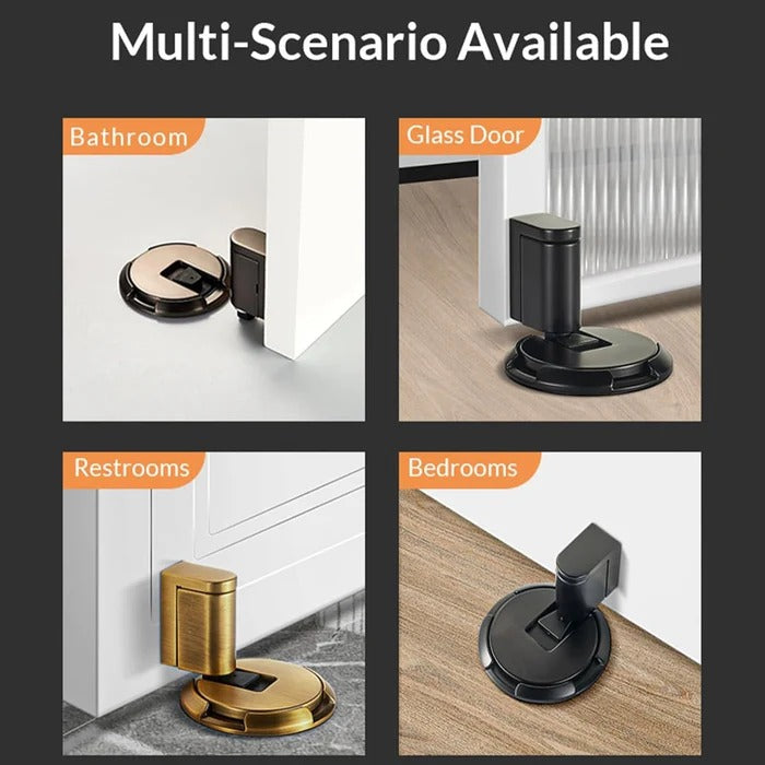 DoorAnchor | Verstelbare deurstopper voor zwaar gebruik – zinklegering, montage zonder boren of schroeven