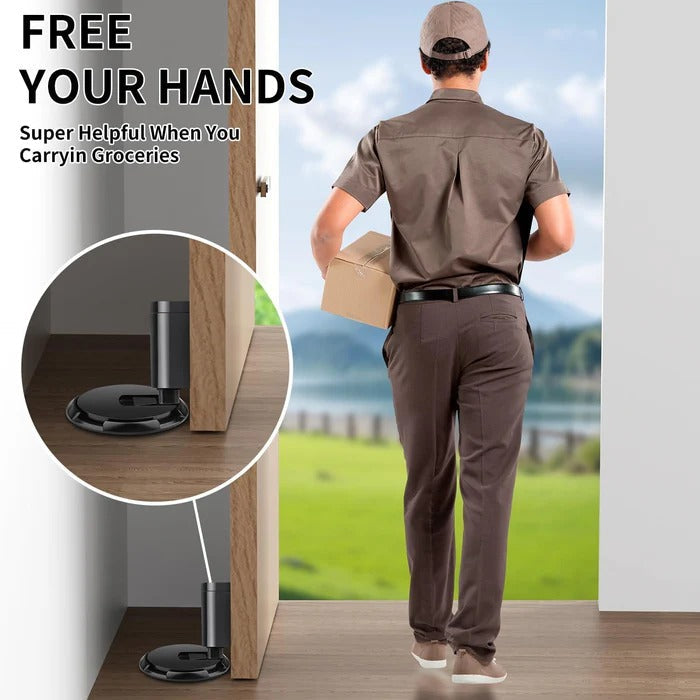 DoorAnchor | Verstelbare deurstopper voor zwaar gebruik – zinklegering, montage zonder boren of schroeven