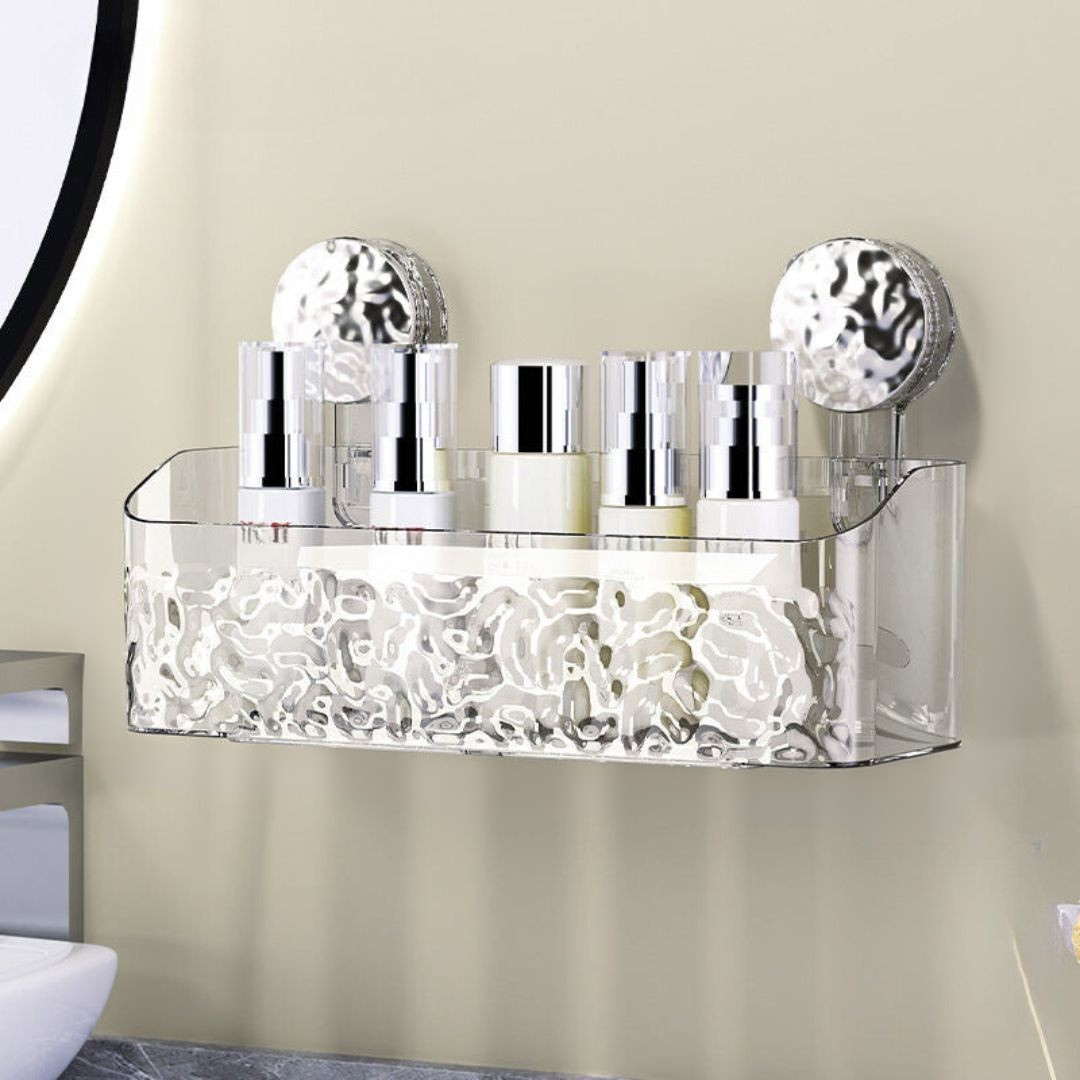 StickRack | Badkamerplank zonder boren – Acryl douche-organizer
