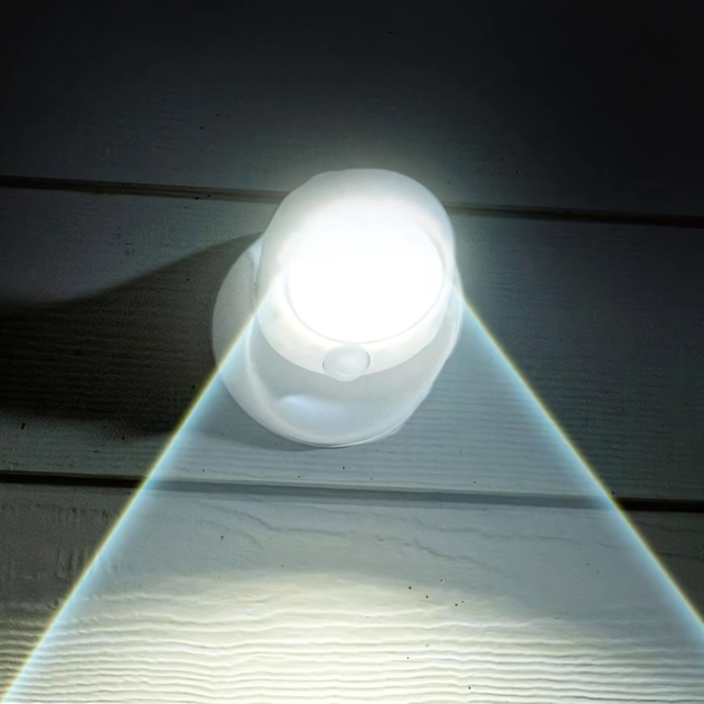SecuBeam | Draadloze LED-bewegingslamp voor buiten – Weerbestendige beveiligingslamp voor veiligheid thuis