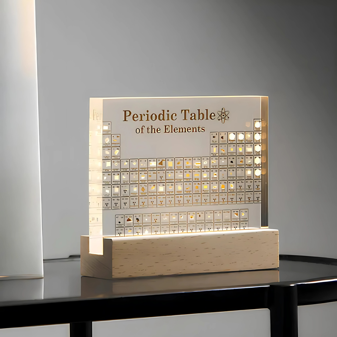 Atomica | Acryl periodiek systeem lamp – educatief en decoratief wetenschappelijk decor