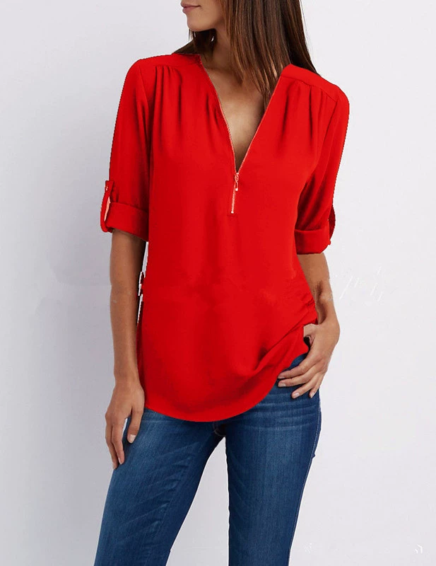 Avena | Damesblouse met V-hals – Elegante, casual en chique blouse voor dagelijks gebruik