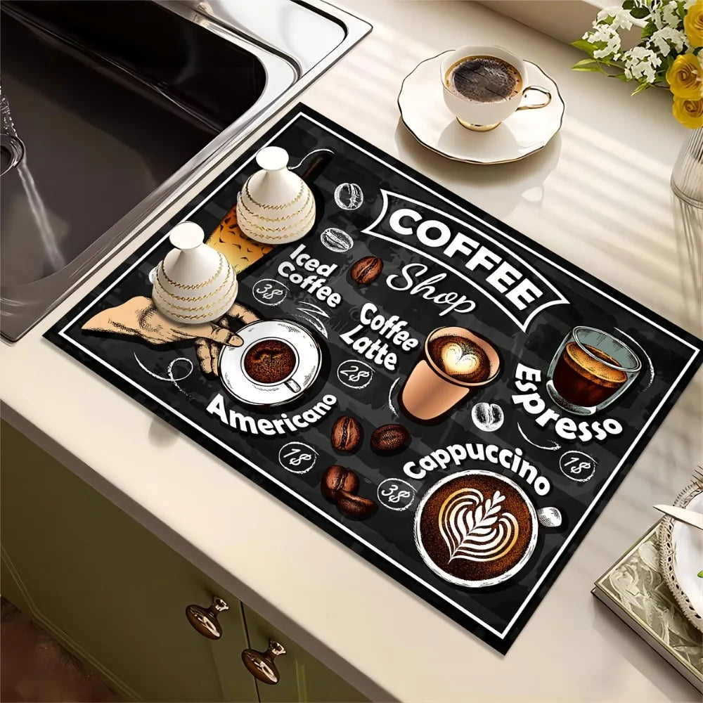 MochaMat | Vintage placemats met koffiethema – Stijlvolle en duurzame tafeldecoratie voor keuken en eetkamer