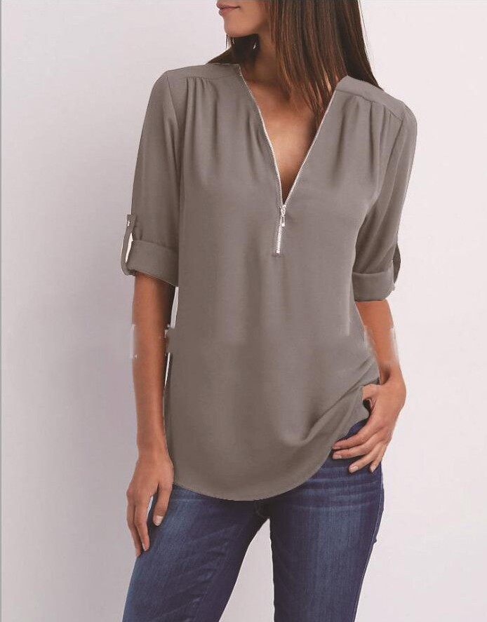 Avena | Damesblouse met V-hals – Elegante, casual en chique blouse voor dagelijks gebruik