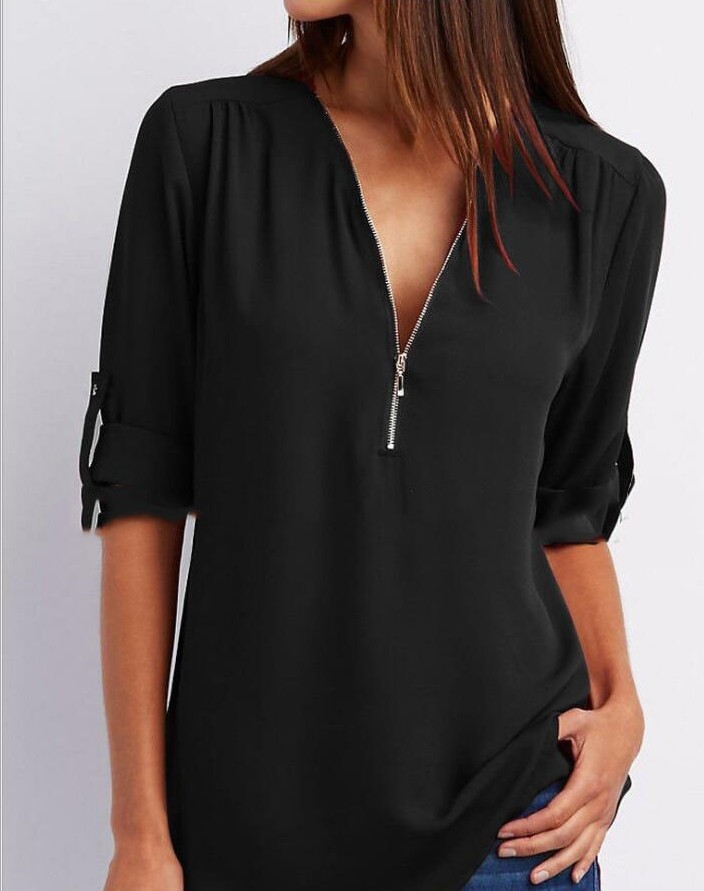 Avena | Damesblouse met V-hals – Elegante, casual en chique blouse voor dagelijks gebruik