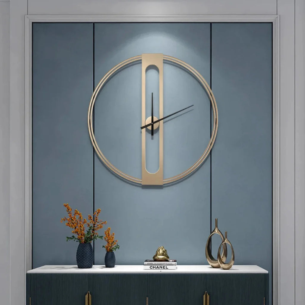 TimeLuxe | Elegante metalen wandklok – Stil modern Europees ontwerp