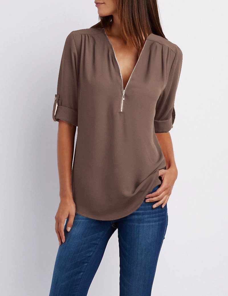 Avena | Damesblouse met V-hals – Elegante, casual en chique blouse voor dagelijks gebruik