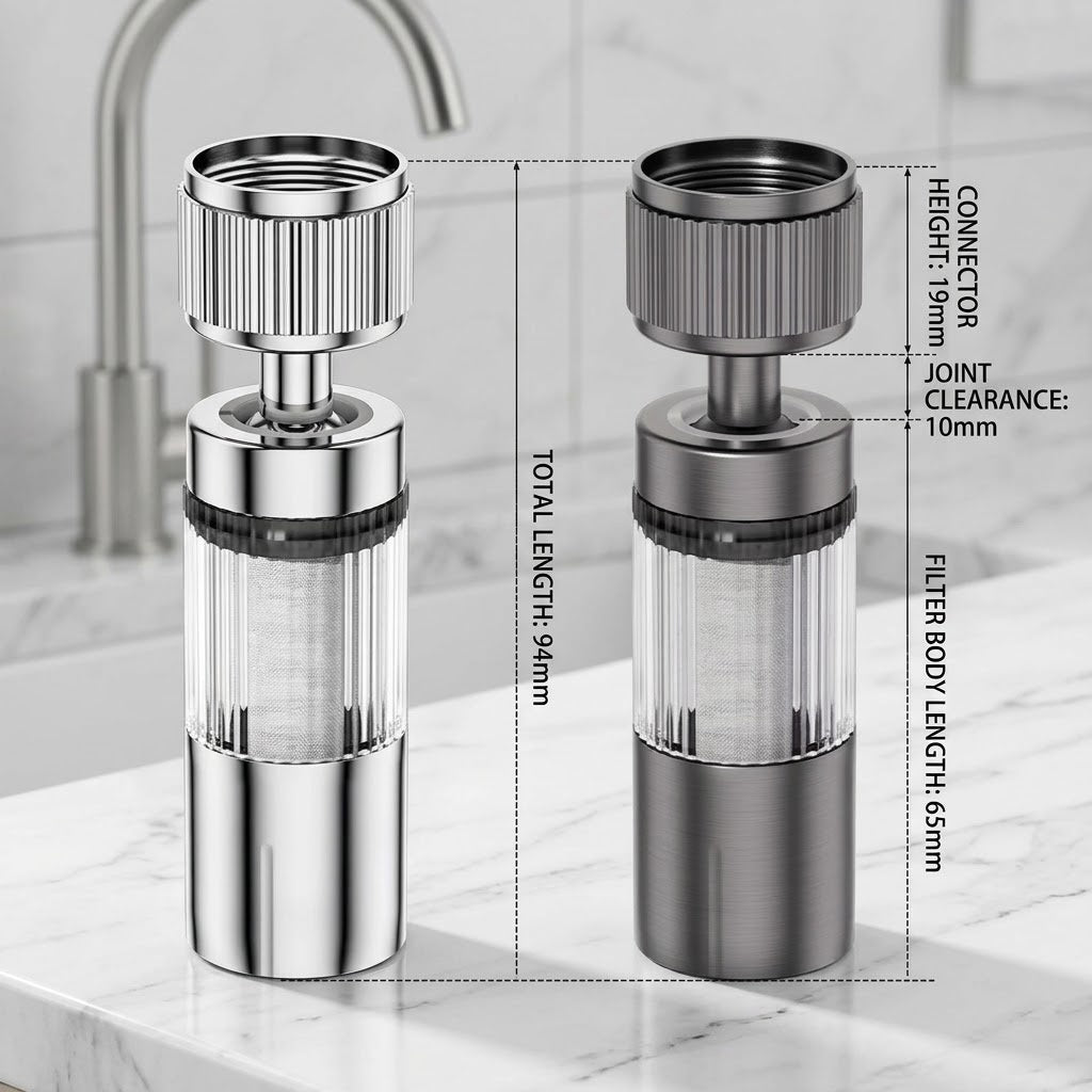 AquaFlex | Draaibare Kraanfilter Adapter – 360° Roterende Kraanverlengstuk
