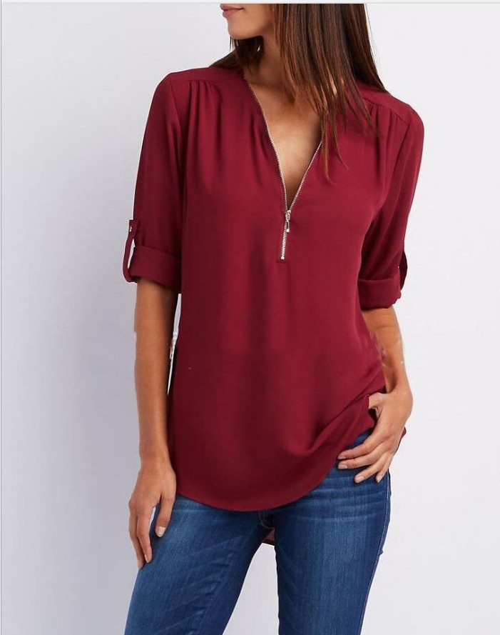 Avena | Damesblouse met V-hals – Elegante, casual en chique blouse voor dagelijks gebruik