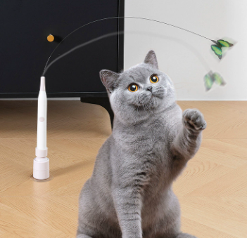 PureWing | Interactief dansend vlinderspeeltje – batterijgevoede fladderende vleugels, leuk speelgoed voor katten