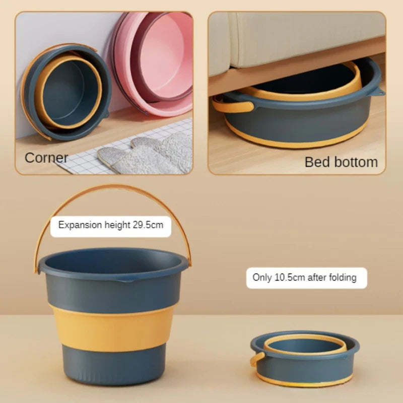 BucketEase | Opvouwbare reis- en multifunctionele emmer – Draagbare opvouwbare wateremmer voor thuis