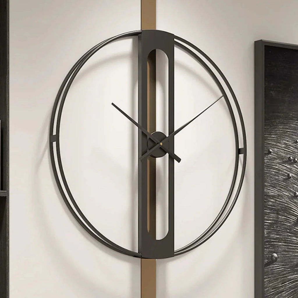 TimeLuxe | Elegante metalen wandklok – Stil modern Europees ontwerp