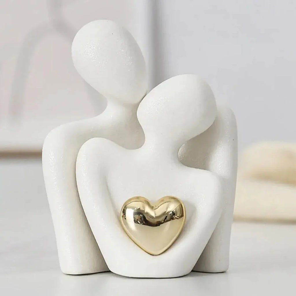 CoupleGlow | Keramisch liefdessculptuur – Romantisch stel beeldje voor thuis en cadeau