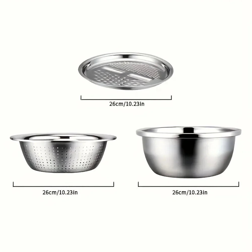 CutEase | 3-in-1 multifunctionele groentesnijder set – roestvrij staal, gemakkelijk en tijdbesparend