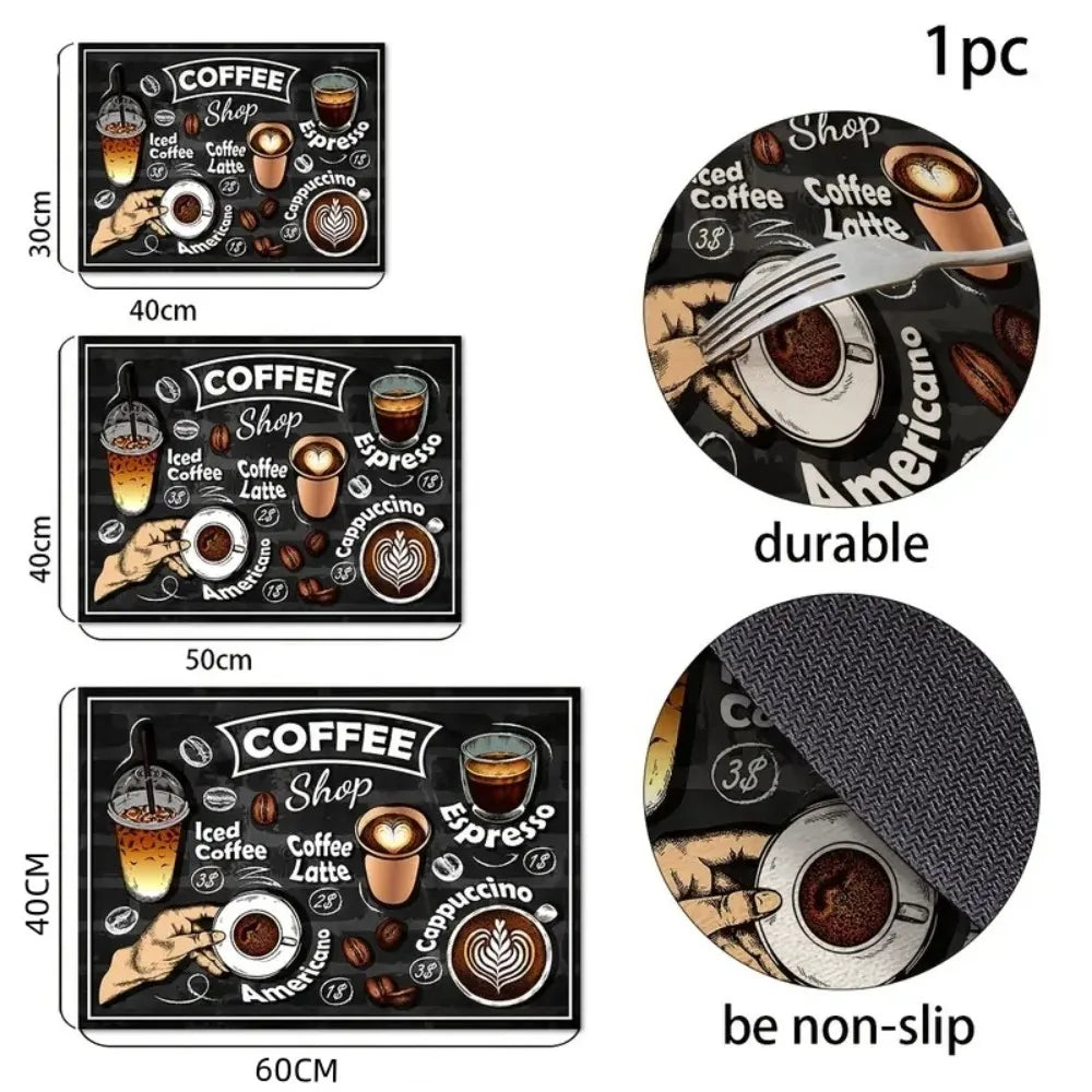 MochaMat | Vintage placemats met koffiethema – Stijlvolle en duurzame tafeldecoratie voor keuken en eetkamer