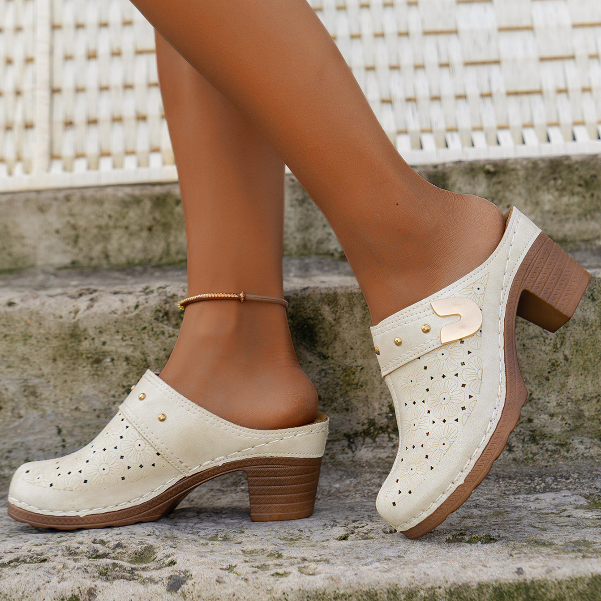 ComfyStride | Dames Gesloten Plateau Sandalen – Orthopedisch, Instapklompen, Leren