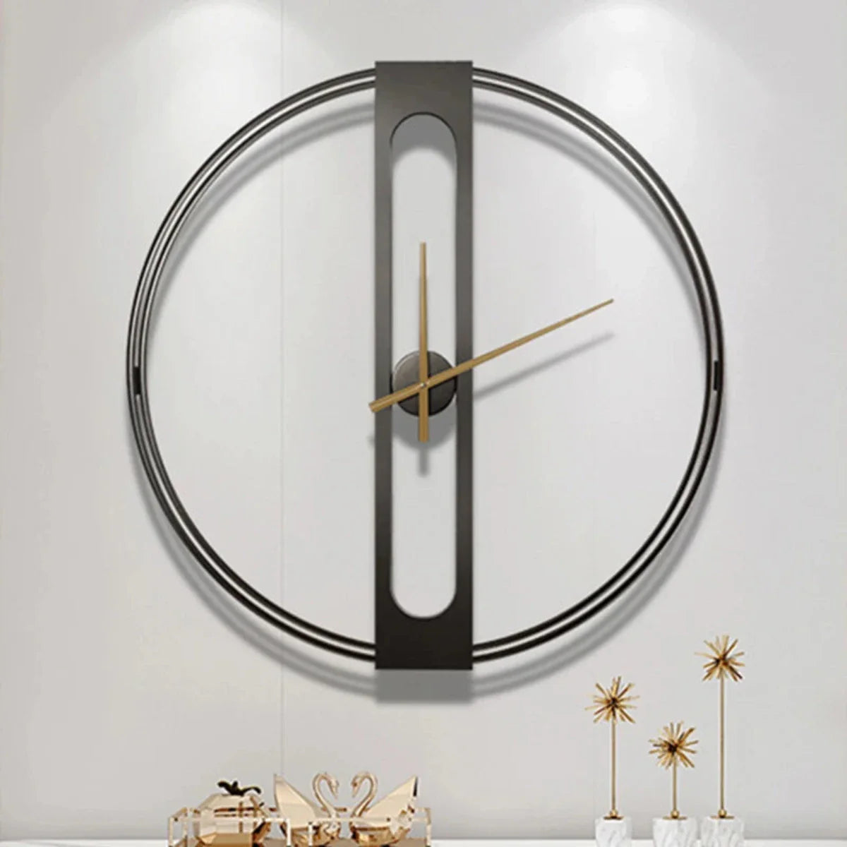 TimeLuxe | Elegante metalen wandklok – Stil modern Europees ontwerp