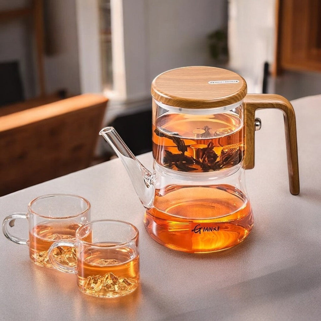 TeaLure | Magnetische glazen theepot – Stijlvolle theepot met infuser voor thuis en op kantoor