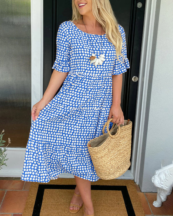 Orelia | Elegante jurk met stippen voor dames – Zomerse, casual-chique midi-jurk