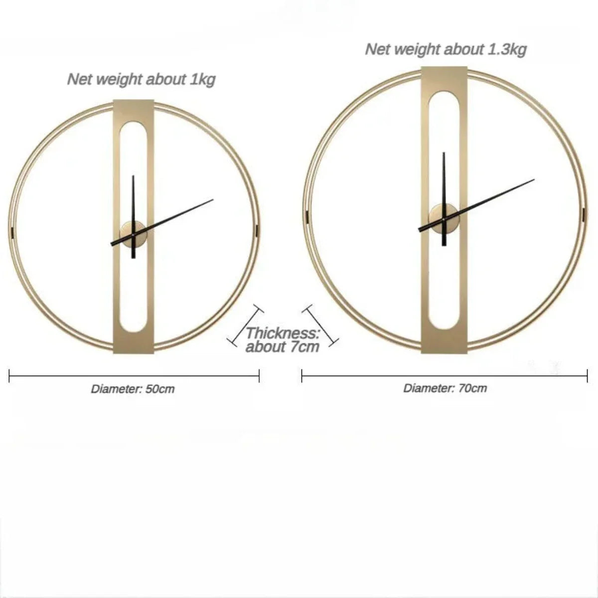 TimeLuxe | Elegante metalen wandklok – Stil modern Europees ontwerp