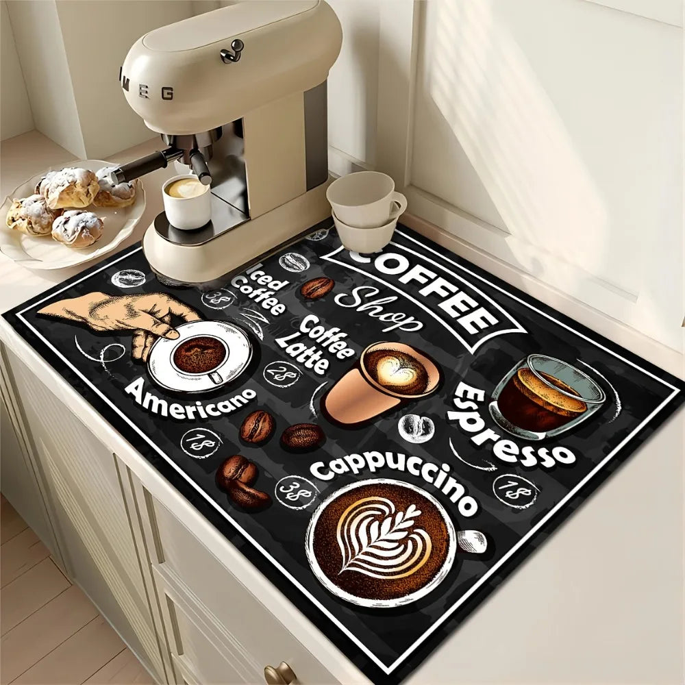 MochaMat | Vintage placemats met koffiethema – Stijlvolle en duurzame tafeldecoratie voor keuken en eetkamer