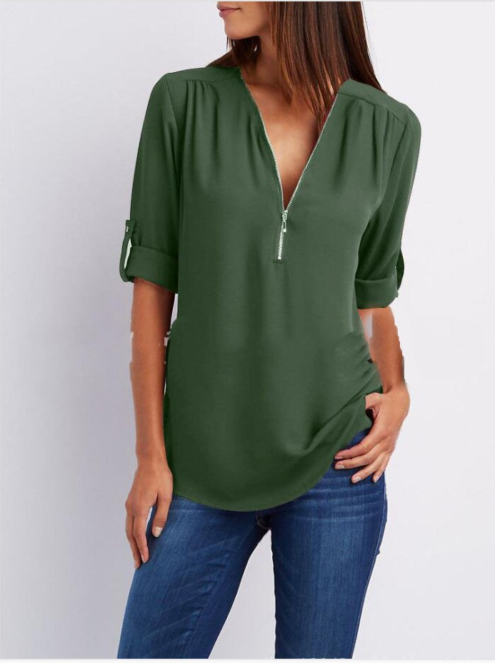 Avena | Damesblouse met V-hals – Elegante, casual en chique blouse voor dagelijks gebruik