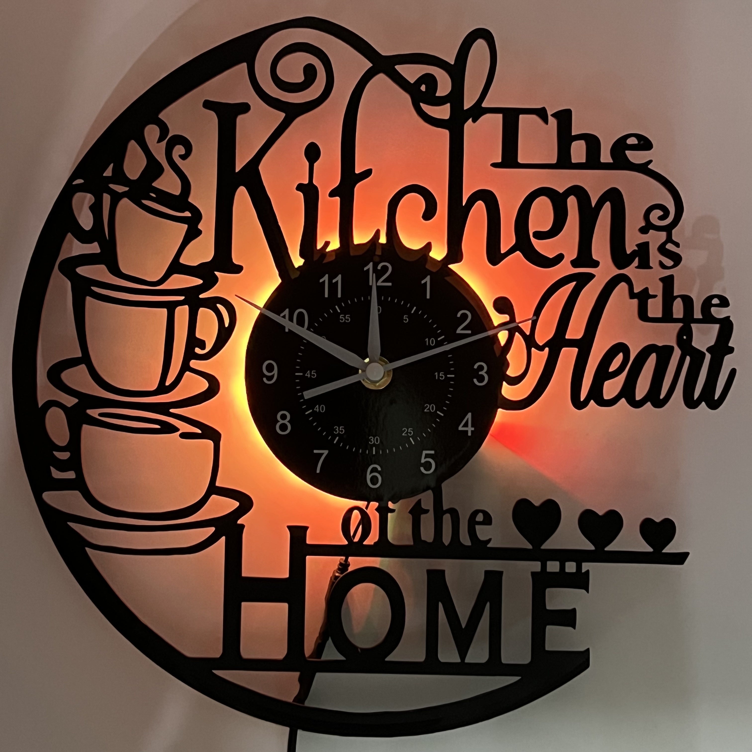 TickTasty | Keukenwandklok met ledverlichting – Decoratieve en functionele klok voor keuken en eetkamer