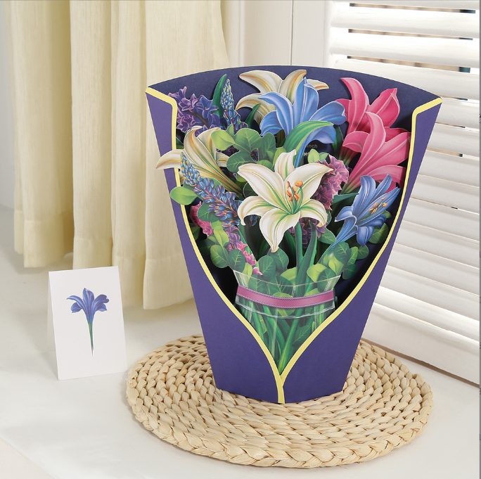 BudBoom | 3D Pop Up Bloemen Wenskaart - Plastic Bloemen Verrassing Cadeaukaart