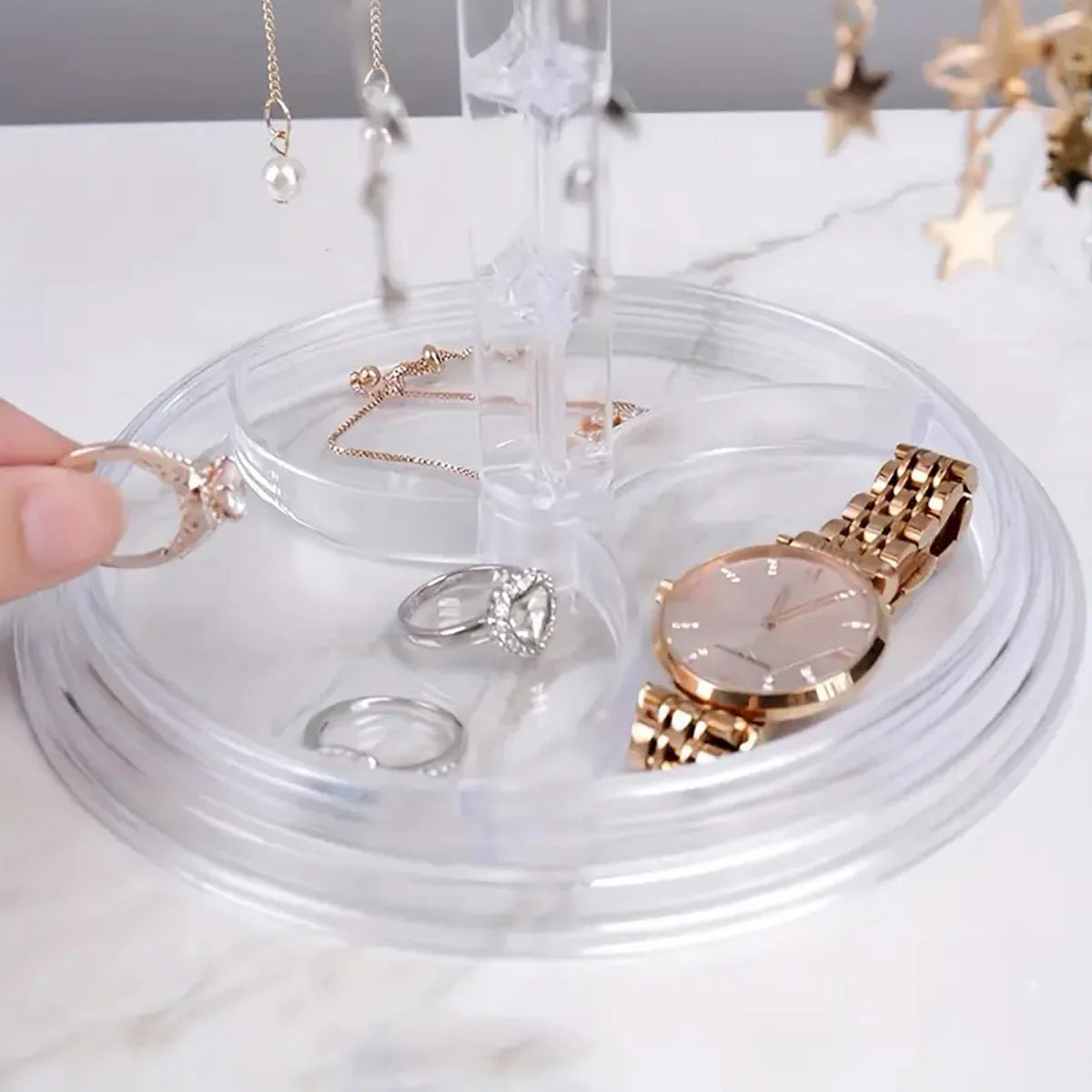 Spinora | 360° Draaibare sieradentoren – Strakke organizer voor oorbellen, armbanden en kettingen