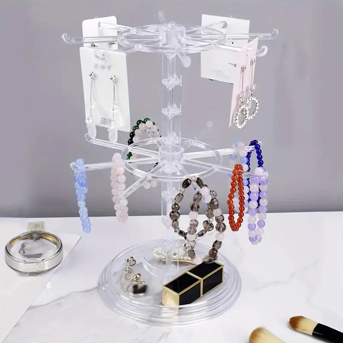 Spinora | 360° Draaibare sieradentoren – Strakke organizer voor oorbellen, armbanden en kettingen