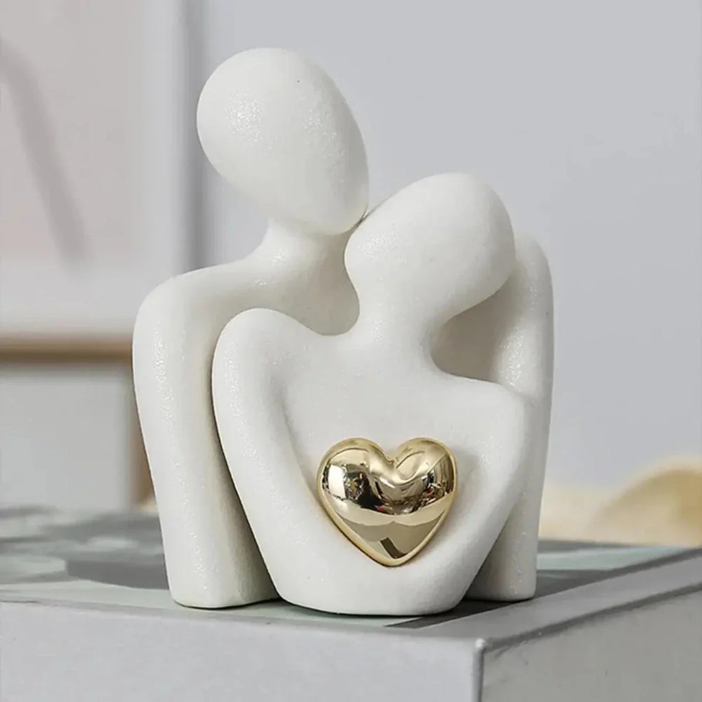 CoupleGlow | Keramisch liefdessculptuur – Romantisch stel beeldje voor thuis en cadeau
