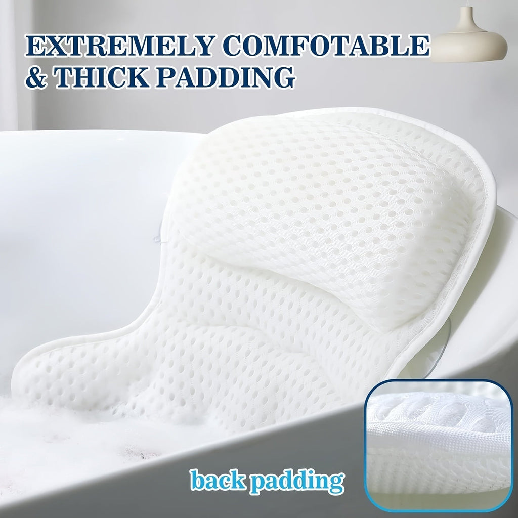SereniBath | Ontspannend Badkussen – Nek- & Rugsteun, Antislip, Sneldrogend Spa Kussen