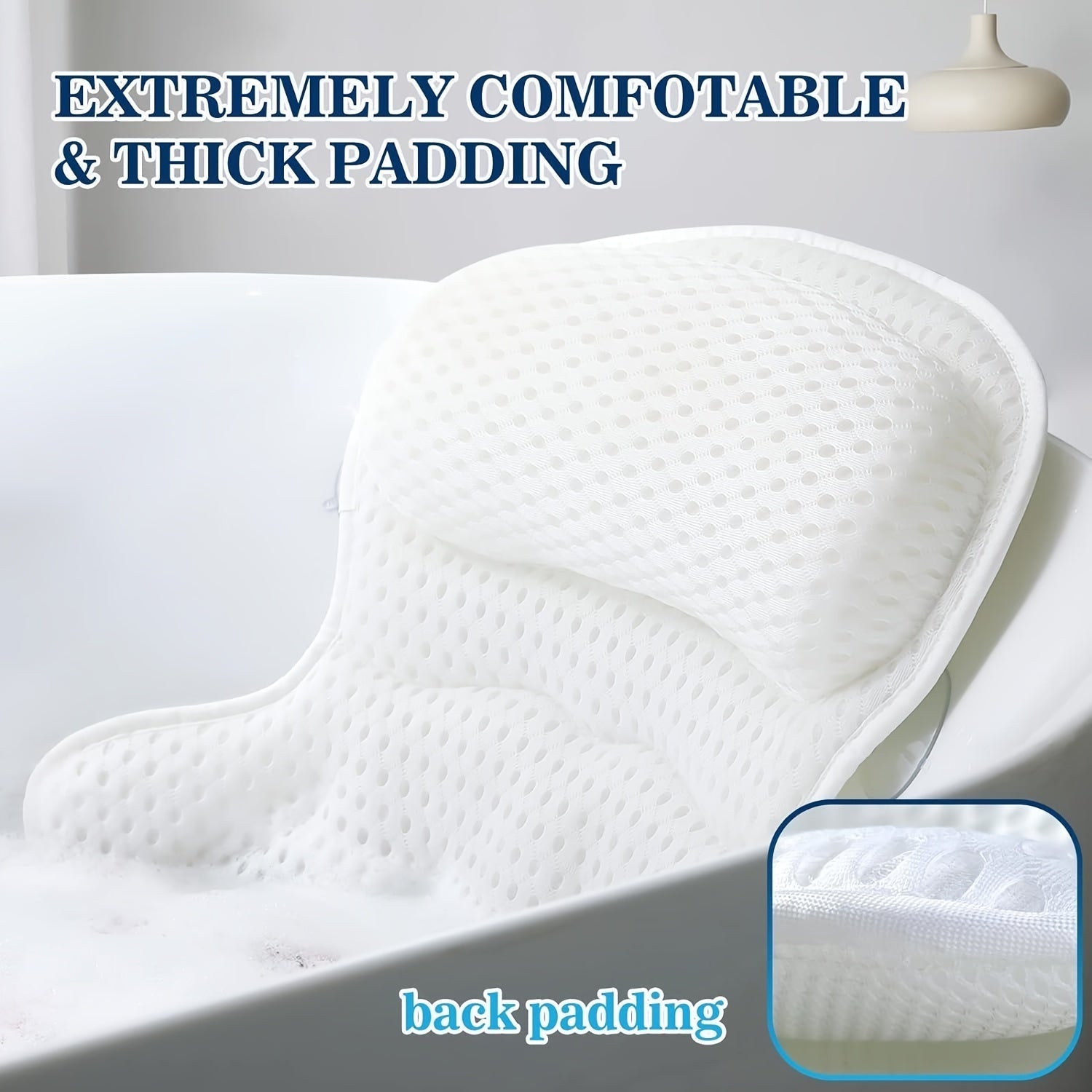 SereniBath | Ontspannend Badkussen – Nek- & Rugsteun, Antislip, Sneldrogend Spa Kussen