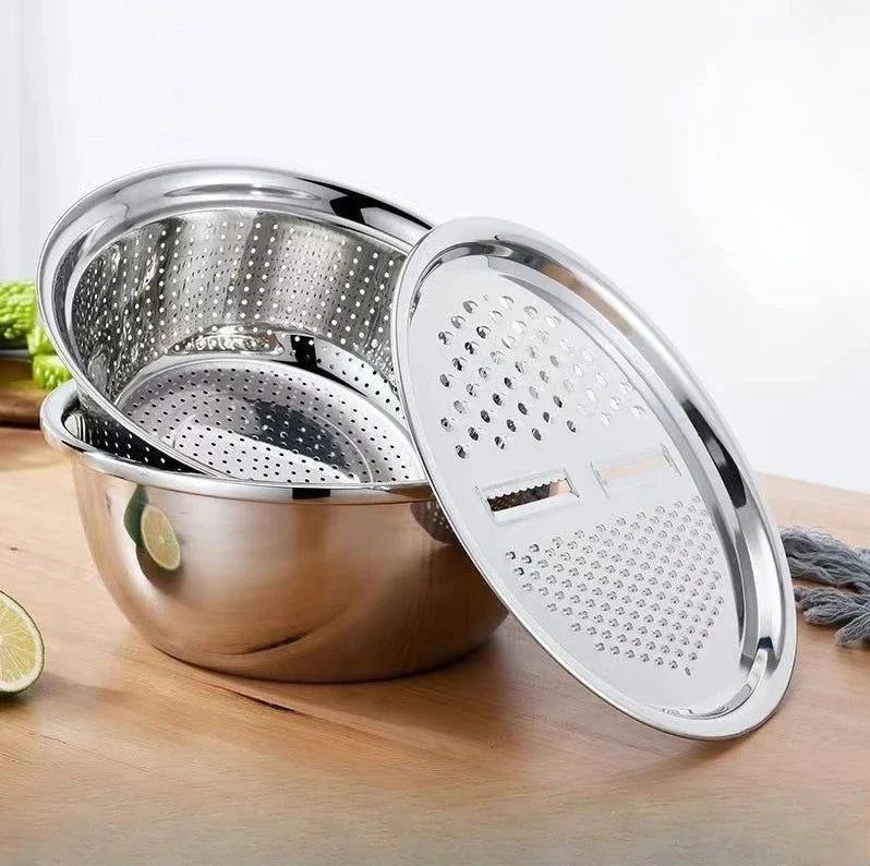 CutEase | 3-in-1 multifunctionele groentesnijder set – roestvrij staal, gemakkelijk en tijdbesparend