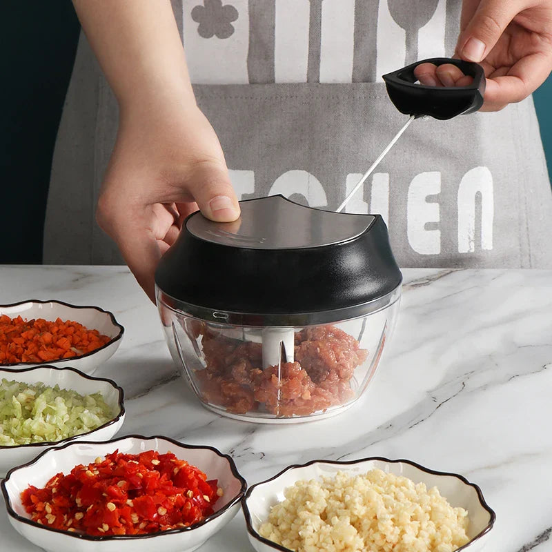 MiniMincer | Mini-vleesmolen & voedselhakker voor knoflook, uien, vlees – snel, compact en duurzaam