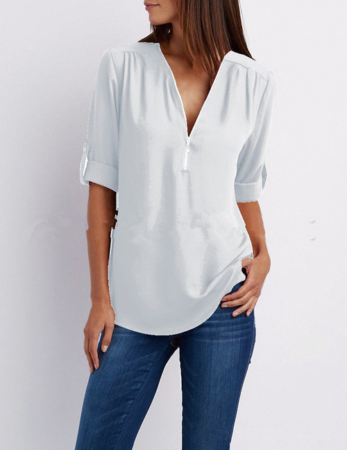 Avena | Damesblouse met V-hals – Elegante, casual en chique blouse voor dagelijks gebruik