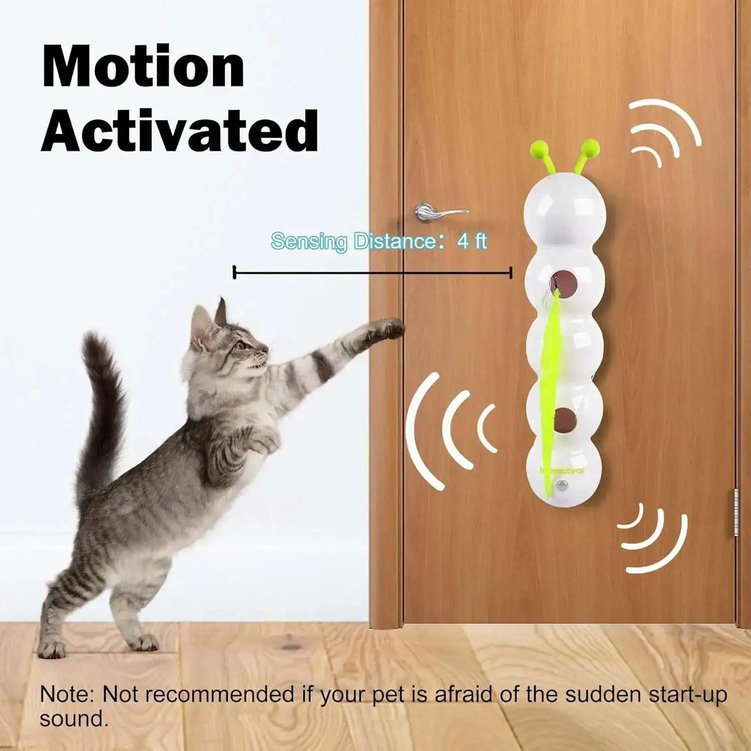 WriggleFun | Interactief kattenspeeltje – Wormbeweging-teaser voor katten, automatisch beweegbaar speeltje