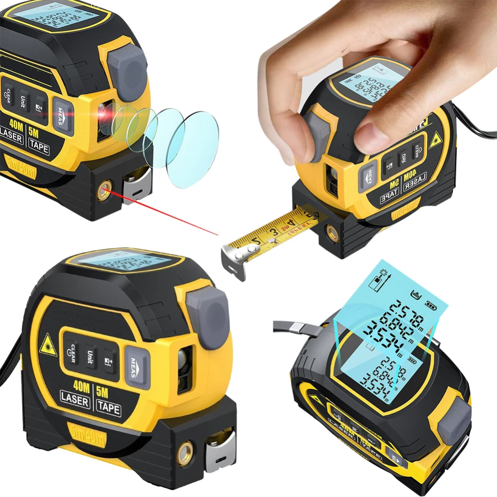 LaserMeasure | 3-in-1 infrarood lasermeter – digitale afstandsmeter met LCD-scherm