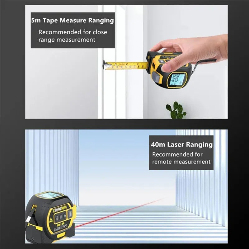 LaserMeasure | 3-in-1 infrarood lasermeter – digitale afstandsmeter met LCD-scherm