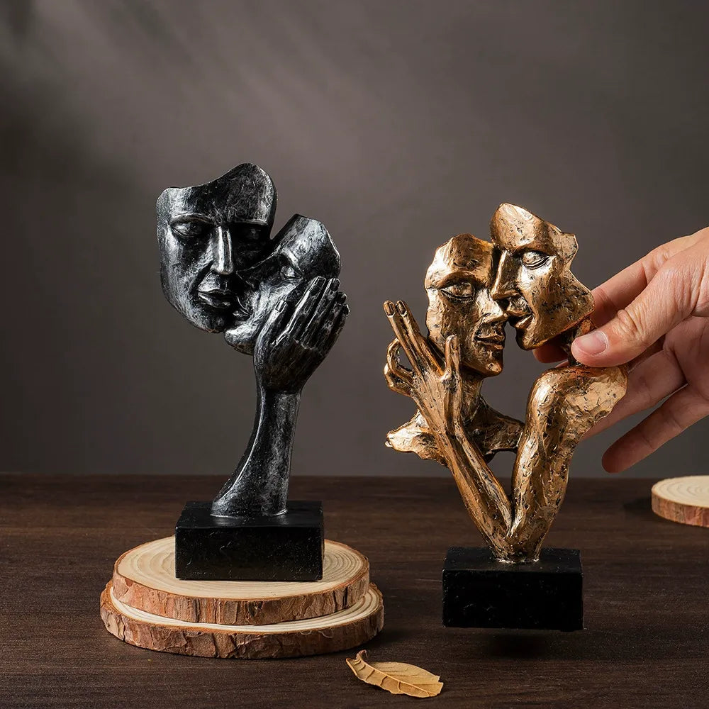 Sculpta | Abstracte kus-sculptuur – Modern artistiek beeld van een stel, decoratief accent