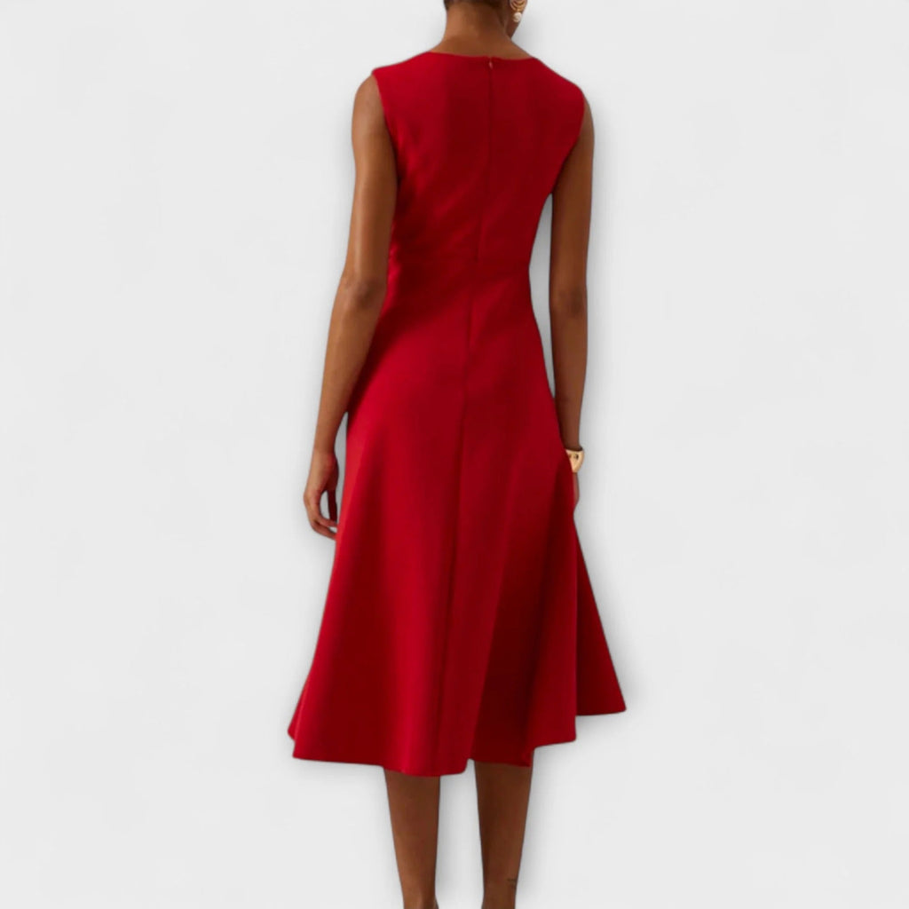 Liorisse | Dames Mouwloze Wikkel Midi Jurk – Elegante A-lijn Zomerjurk met Strikceintuur