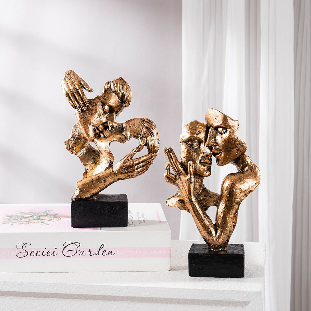 Sculpta | Abstracte kus-sculptuur – Modern artistiek beeld van een stel, decoratief accent