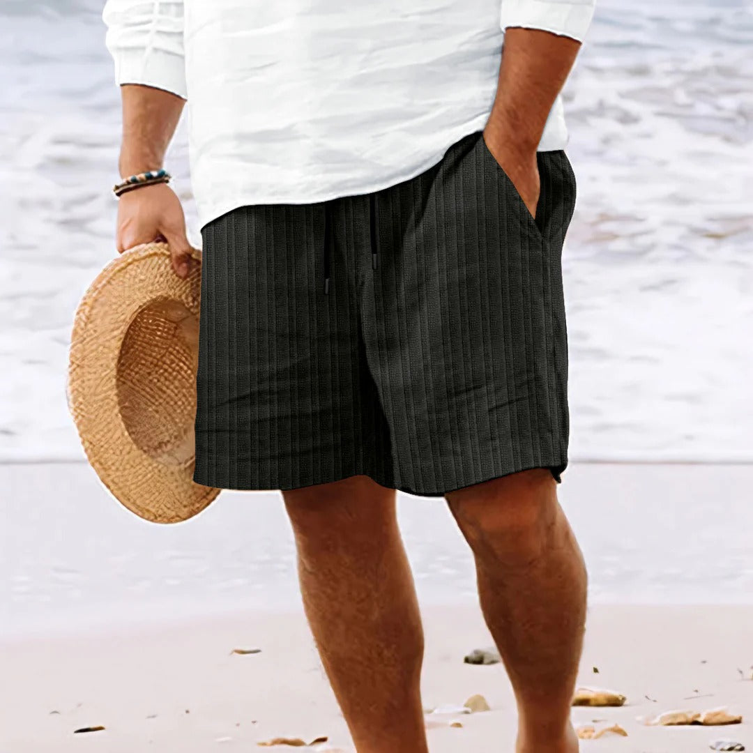 Aahir | Zomerse herenshorts – Casual sportshorts met geribde tailleband en elastische taille