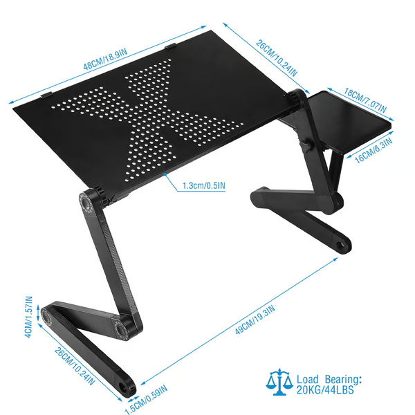 FlexiDesk | Verstelbare 360° Ergonomische Laptopstandaard - Opvouwbaar en in hoogte verstelbaar