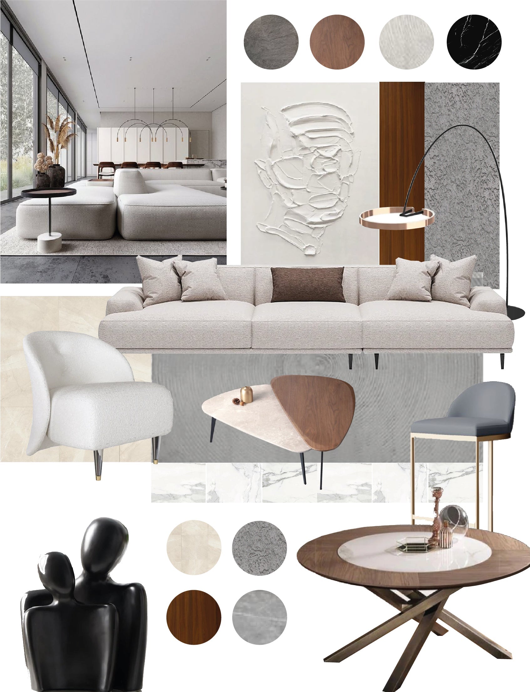 HearthlyLove | Keramisch beeldhouwwerk – Abstract liefdesbeeldje, elegante woondecoratie en cadeau