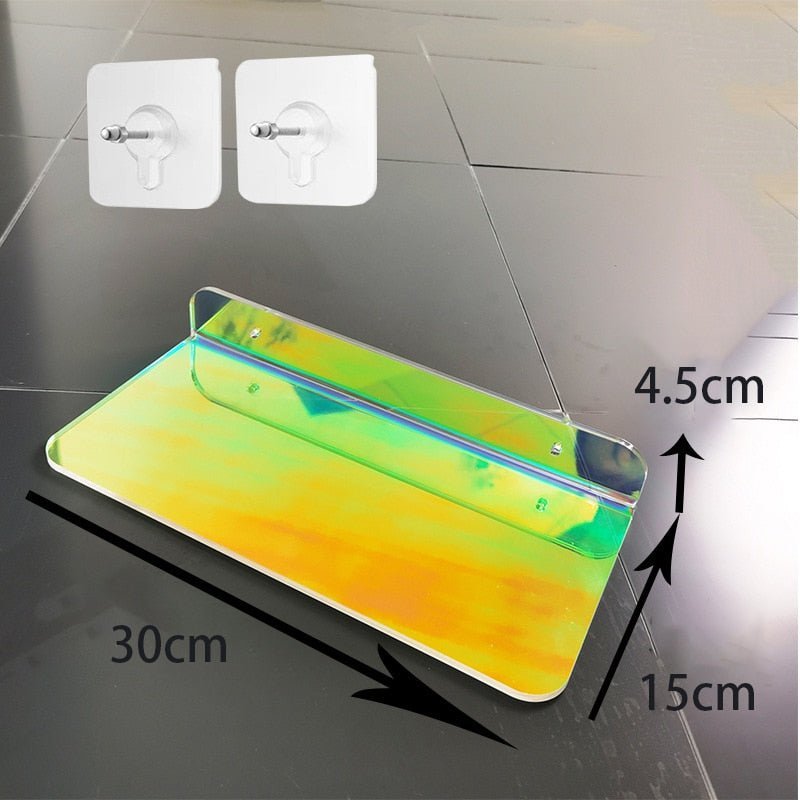 PrismShelf | Acryl Muur Opgezette Zwevende Planken - Kleurrijke Opslag voor Huis & Badkamersdecor