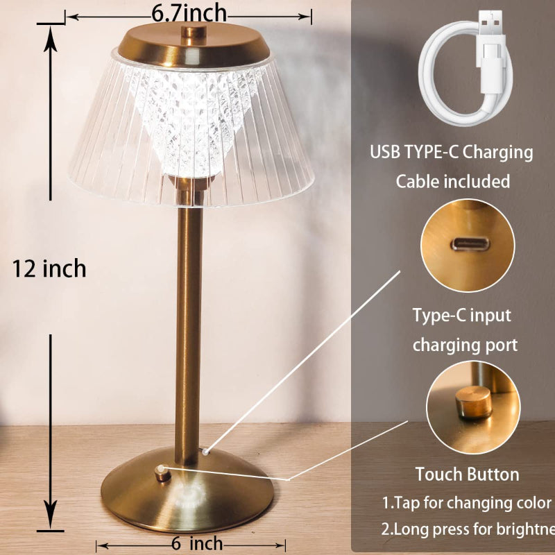 DazzleLamp | Luxe Moderne Oplaadbare USB Draadloze LED Tafellamp