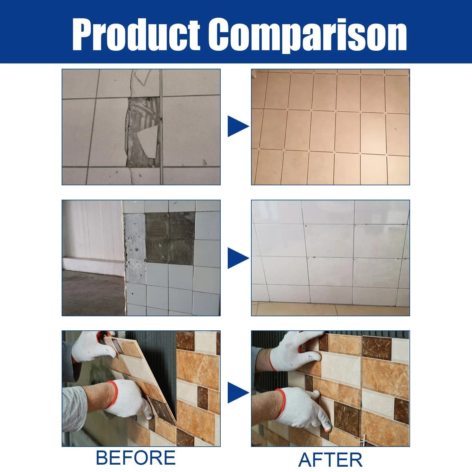 TileRenew | Tegelreparatieset - Snelle, gemakkelijke tegelreparatie voor badkamer, keuken en keramische tegels