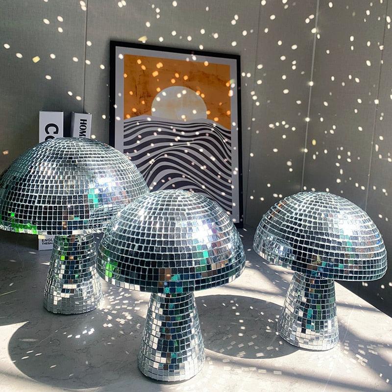 DazzleSpore | Disco Bal Paddestoel Home Decor - Funky LED Licht, Moderne Paddestoel Sculptuur